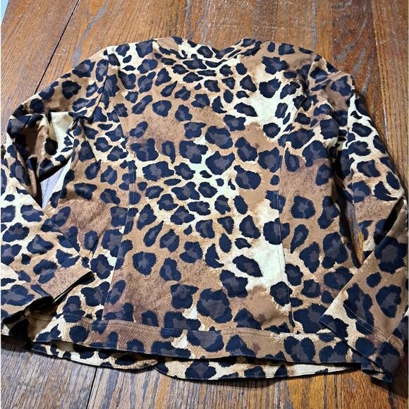 Medium Sz 1 Additions Chicos Cheetah Leopard Long Sleeve Button Blazer Jacket - Picture 4 of 6